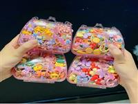 20pcs/set Flower Hair Circle Children Cartoon Cute Baby Rubber Band Gift Box For Kids